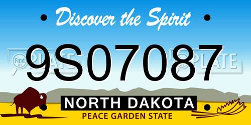 9S07087 North Dakota License Plate