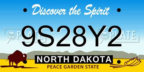 9S28Y2 North Dakota License Plate