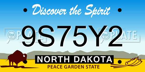 9S75Y2 North Dakota License Plate