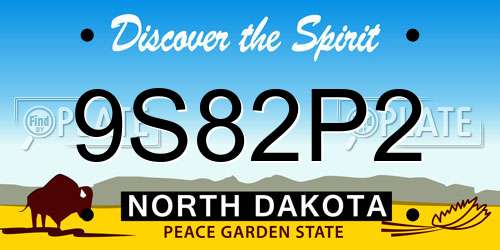 9S82P2 North Dakota License Plate
