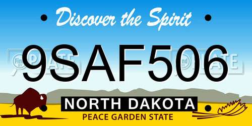 9SAF506 North Dakota License Plate