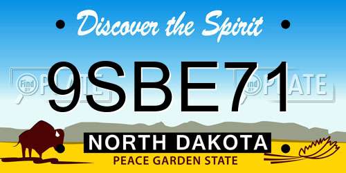 9SBE71 North Dakota License Plate