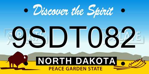 9SDT082 North Dakota License Plate