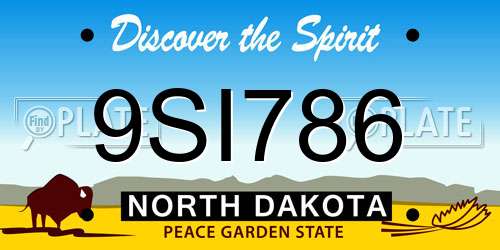 9SI786 North Dakota License Plate