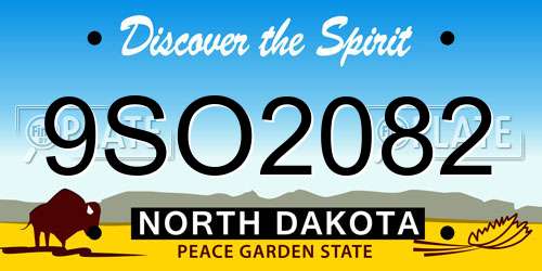 9SO2082 North Dakota License Plate
