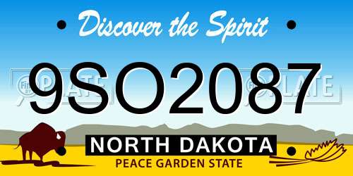 9SO2087 North Dakota License Plate