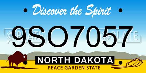 9SO7057 North Dakota License Plate