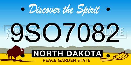 9SO7082 North Dakota License Plate