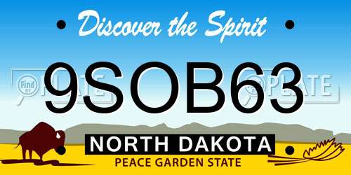 9SOB63 North Dakota License Plate