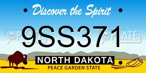 9SS371 North Dakota License Plate