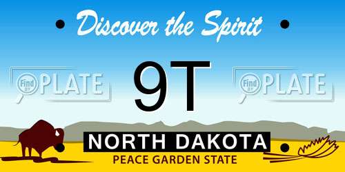 9T North Dakota License Plate