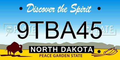 9TBA45 North Dakota License Plate