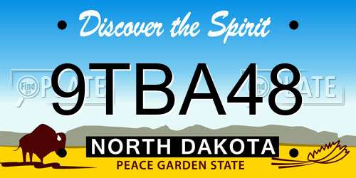 9TBA48 North Dakota License Plate
