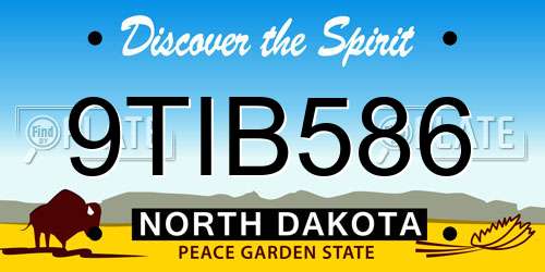 9TIB586 North Dakota License Plate