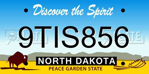 9TIS856 North Dakota License Plate