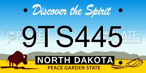 9TS445 North Dakota License Plate