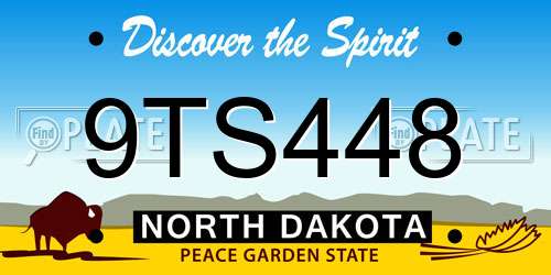 9TS448 North Dakota License Plate