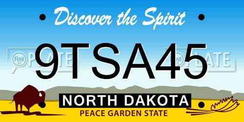9TSA45 North Dakota License Plate