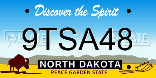 9TSA48 North Dakota License Plate