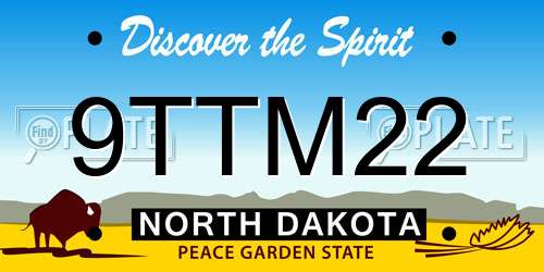 9TTM22 North Dakota License Plate
