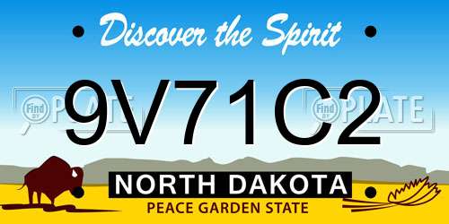 9V71C2 North Dakota License Plate