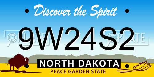 9W24S2 North Dakota License Plate