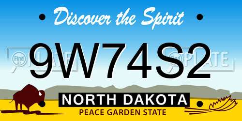 9W74S2 North Dakota License Plate