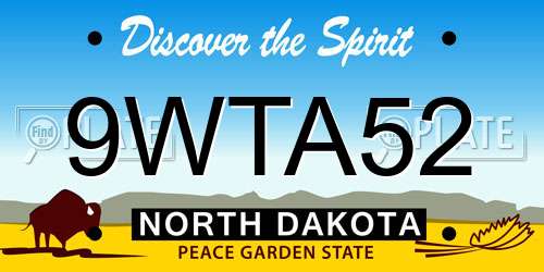 9WTA52 North Dakota License Plate