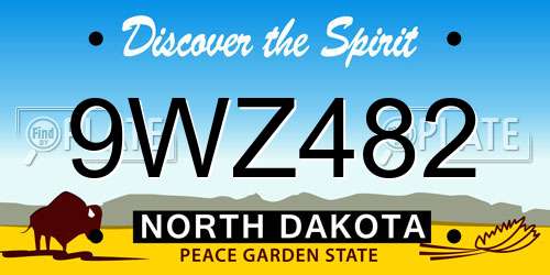 9WZ482 North Dakota License Plate