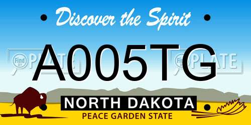 A005TG North Dakota License Plate