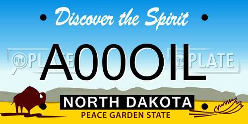 A00OIL North Dakota License Plate