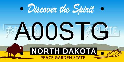 A00STG North Dakota License Plate