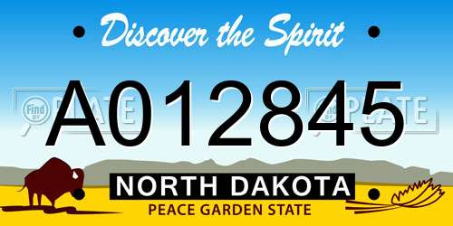 A012845 North Dakota License Plate