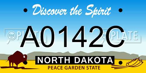 A0142C North Dakota License Plate