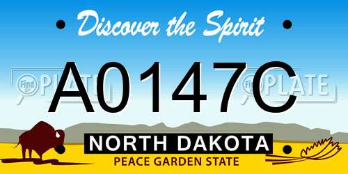 A0147C North Dakota License Plate