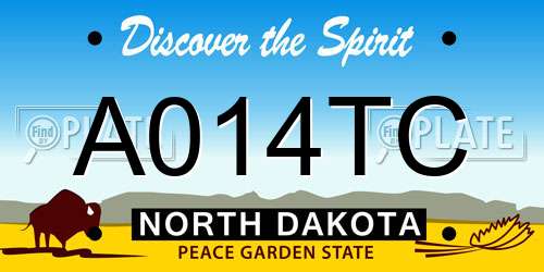 A014TC North Dakota License Plate