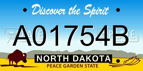 A01754B North Dakota License Plate
