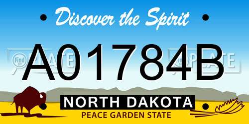 A01784B North Dakota License Plate