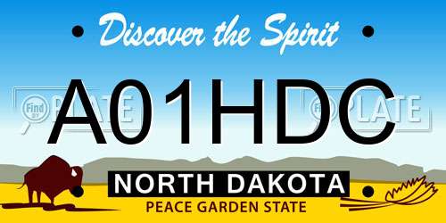 A01HDC North Dakota License Plate