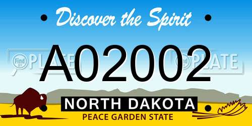 A02002 North Dakota License Plate