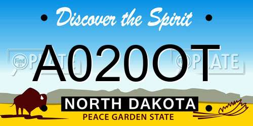 A020OT North Dakota License Plate