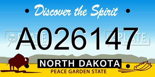 A026147 North Dakota License Plate