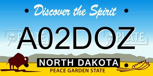 A02DOZ North Dakota License Plate