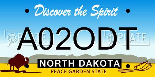 A02ODT North Dakota License Plate