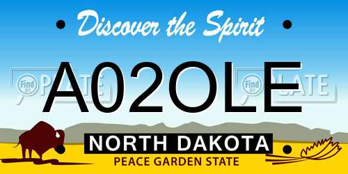 A02OLE North Dakota License Plate