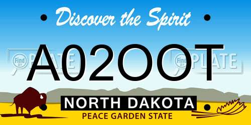 A02OOT North Dakota License Plate
