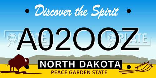 A02OOZ North Dakota License Plate