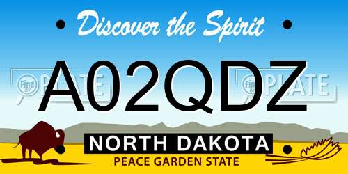 A02QDZ North Dakota License Plate