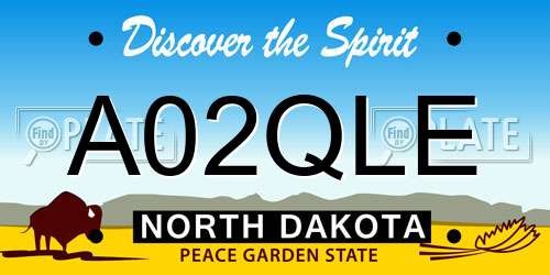 A02QLE North Dakota License Plate