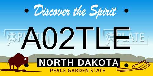 A02TLE North Dakota License Plate